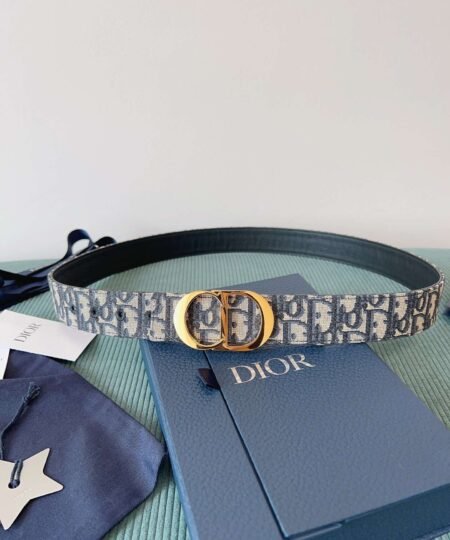 Dior 30 Montaigne Reversible Belt Blue For Women