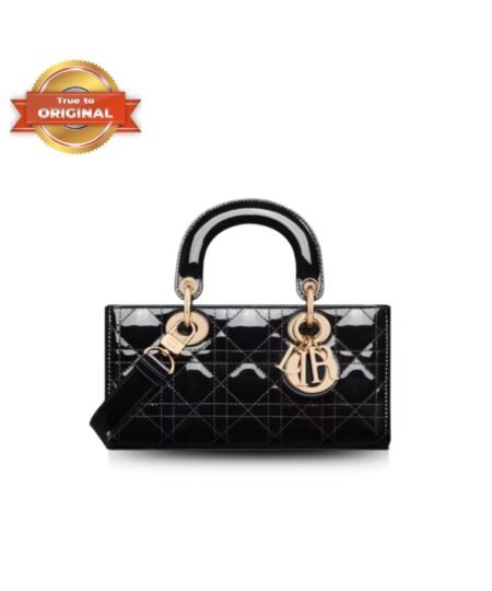[True-to-ORIGINAL] Dior Medium Lady D-Joy Bag Black For Women 8,7in/22cm