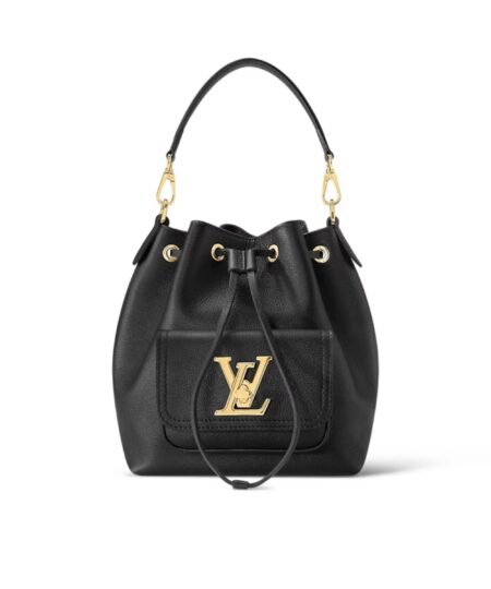 Louis Vuitton Lockme Bucket Black Bag For Women M57687- 9.1 Inches/ 23.1 Cm