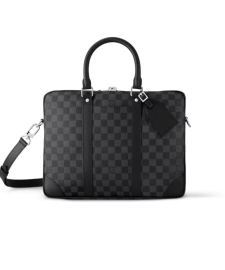 Louis Vuitton Porte-Documents Voyage PM Bag Black For Men 14.4in/36.5cm N40445