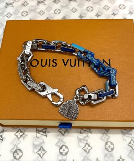 LV x YK Paradise Chain Bracelet Blue For Men M0977L