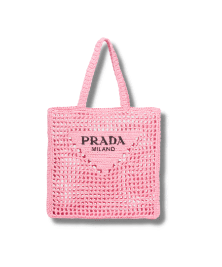 Prada Raffia Tote Bag Petal Pink For Women – 1BG393_2A2T_F0442_V_OOO