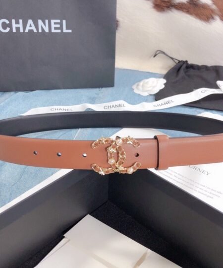 Alternative view of Chanel Belt With Double C Buckle Light Orange Gold Toned Hardware Women Belt