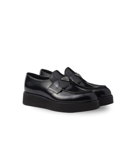 Prada Brushed Leather Loafers Black For Men 2DG147_055_F0002_F_X023