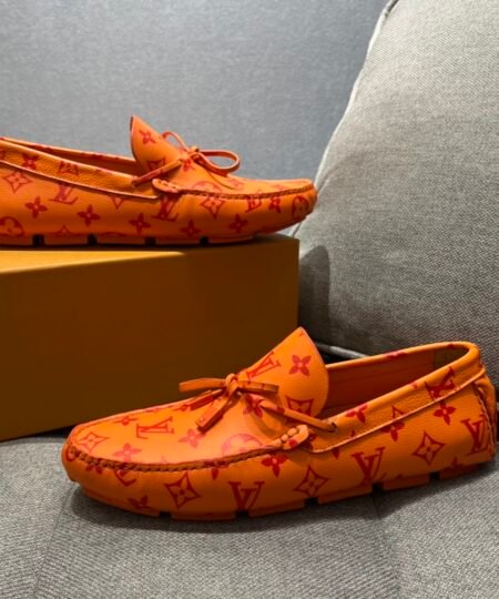 Louis Vuittion LV Driver Moccasin Orange For Men LV 1AAF54