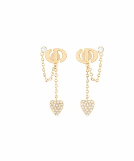 Christian Dior CD Navy Earrings Gold-Toned For Women E3704WOMCY_D03S