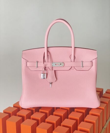 Hermes Birkin Nata Swift Pink For Women Silver Toned Hardware 11.8in/30cm