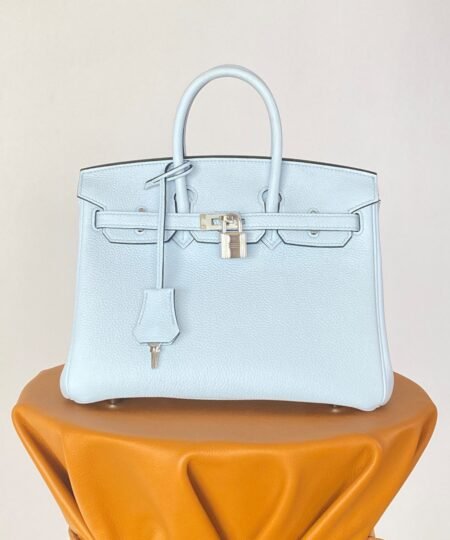 Hermes Birkin Nata Swift Light Blue For Women Silver Toned Hardware 10in/25cm