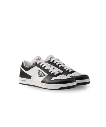 Prada Downtown Leather Sneakers White/Black For Men 2EE364_3LKG_F0T8F_F_D001