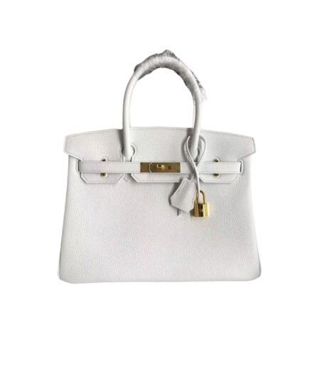 Hermes Birkin Nata Swift White For Women Gold Toned Hardware 11.8in/30cm