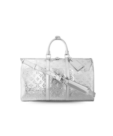 Louis Vuitton Keepall Bandoulière 45 Silver For Women 17.7in/45cm M12858