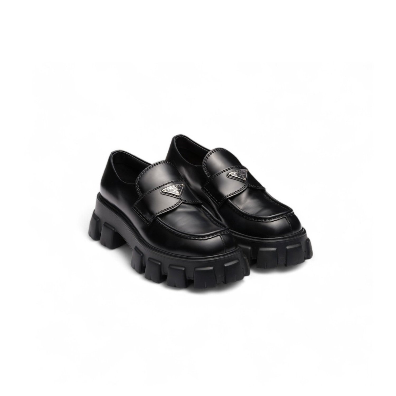 Prada Leather Loafers Black For Men 2DE129_B4L_F0002