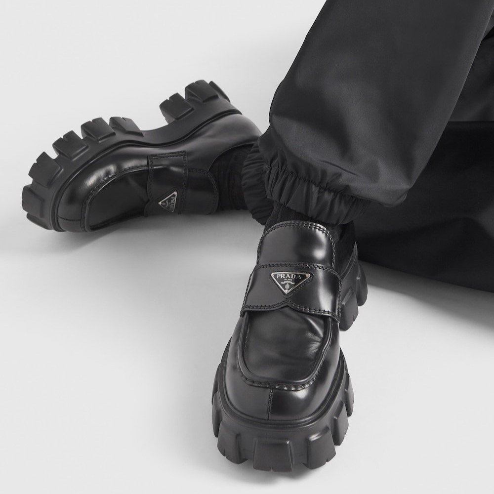 Prada Leather Loafers Black For Men 2DE129_B4L_F0002 - Image 7