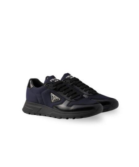 Prada Prax 01 Re-Nylon And Brushed Leather Sneakers Blue/Black For Men 2EE369_3LF5_F0713_F_G000