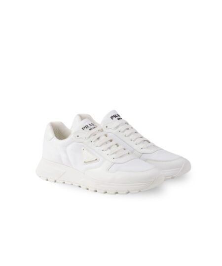 Prada Prax 01 Re-Nylon And Brushed Leather Sneakers White For Men 2EE369_3LF5_F0009_F_G000