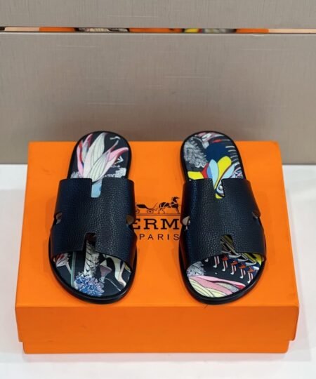 Hermes Izmir Sandal Black And Multicolor For Men