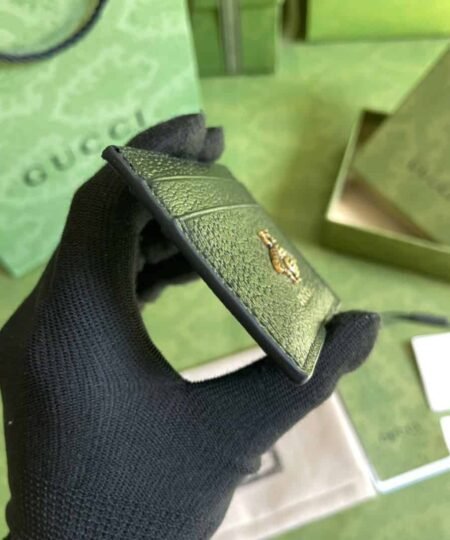 Alternative view of Gucci Animalier Card Case Black with Metal Bee For Men 4in/10cm GG 523685 DJ20T 1000