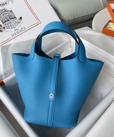 Hermes Picotin Lock 18 Bag Blue For Women, Women’s Handbags 7.1in/18cm