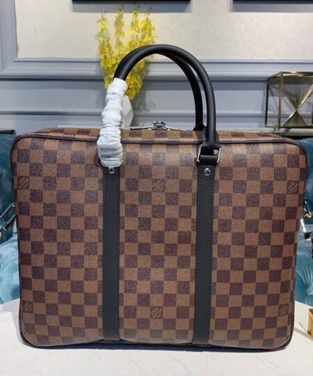 Louis Vuitton Porte Documents Voyage PM Damier Ebene Canvas For Women, Women’s Handbags, Shoulder And Crossbody Bags 14.6in/37cm LV N41466