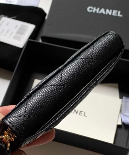 Alternative view of Chanel Zipped Coin Purse Black Bag For Women 10.9cm/4.3in