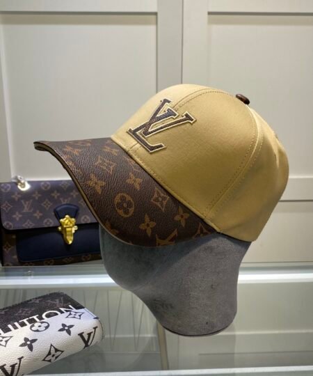Louis Vuitton Embroidered Logo Baseball Cap Gold/Brown LV Cap