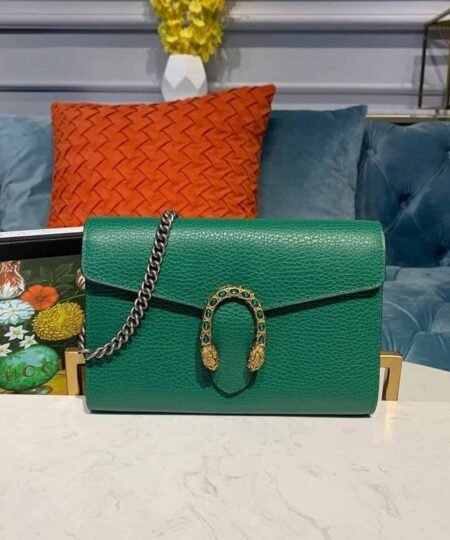 Alternative view of Gucci Dionysus Mini Chain Bag Emerald Green Metal-Free Tanned For Women 8in/20cm GG 401231 CAOGX 3120