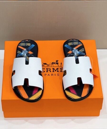 Hermes Izmir Sandal White And Multicolor For Men