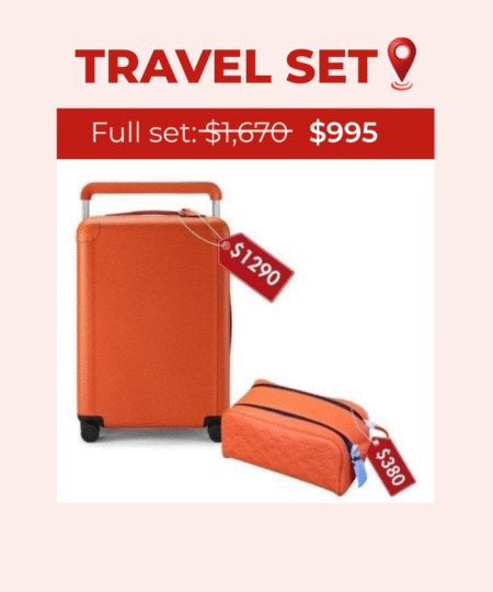 Travel Set Louis Vuitton: Horizon 55 Suitcase Orange + Dopp Kit Orange