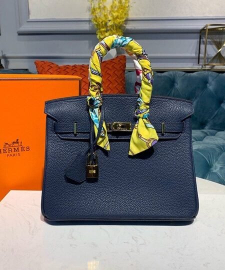 Alternative view of Hermes Birkin Dark Blue Semi Handstitched With Gold Toned Hardware For Women 30cm/11.8in