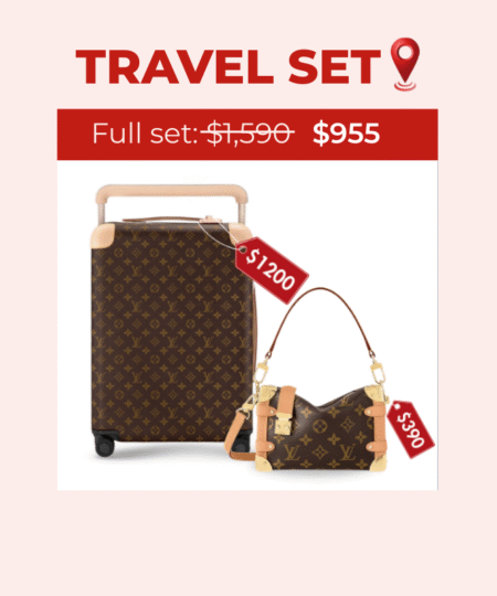 Travel Set Louis Vuitton: Horizon 55 Brown + Side Trunk PM Bag Brown