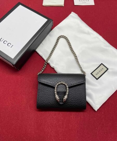 Gucci Dionysus Black Chain Super Mini Bags For Women 11cm/4.3 GC