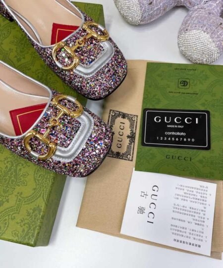 Alternative view of Gucci Lovelight Crystal Ballet Flat With Horsebit Multicolor For Women GG 707703 KSP20 8461