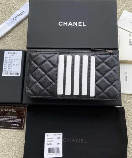 Alternative view of Chanel CO-CO Mini Pouch Wallet 19.5cm/7.7in Silver Hardware For Women Black