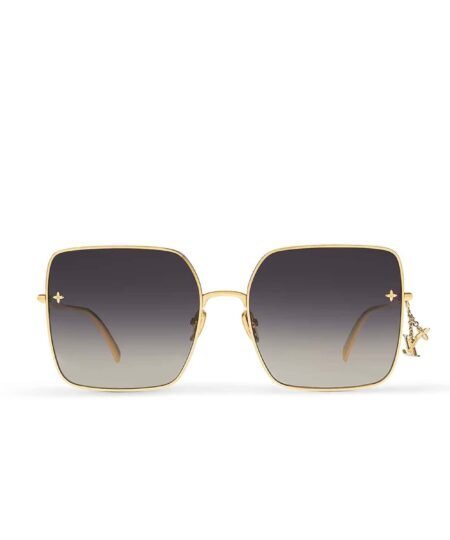 Louis Vuitton Charm Square Sunglasses Gold For Women Z1718U
