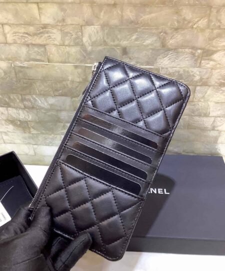 Alternative view of Chanel CO-CO Mini Pouch Wallet 19cm/7.5in Silver Hardware For Women Black