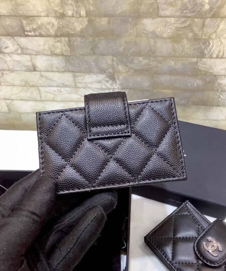 Alternative view of Chanel CO-CO Card Holder Wallet 10cm/4in Gold Hardware For Women Black