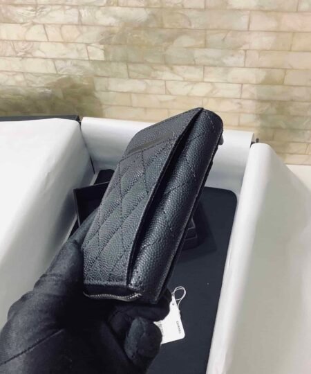 Alternative view of Chanel CO-CO Small Card Holder Wallet 11cm/4.3in Silver Hardware For Women Black