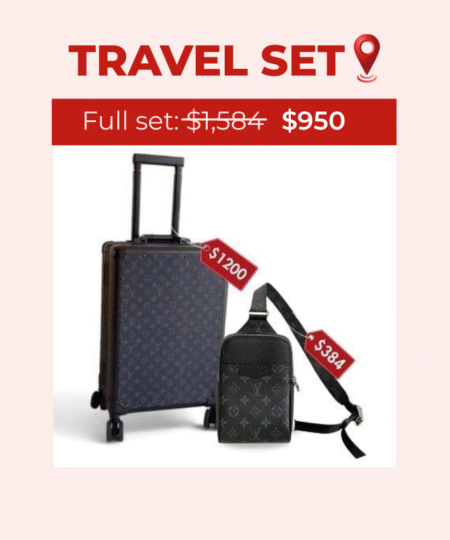 Travel Set Louis Vuitton: Rolling Trunk Monogram Black + Taigarama Noir Slingbag Black