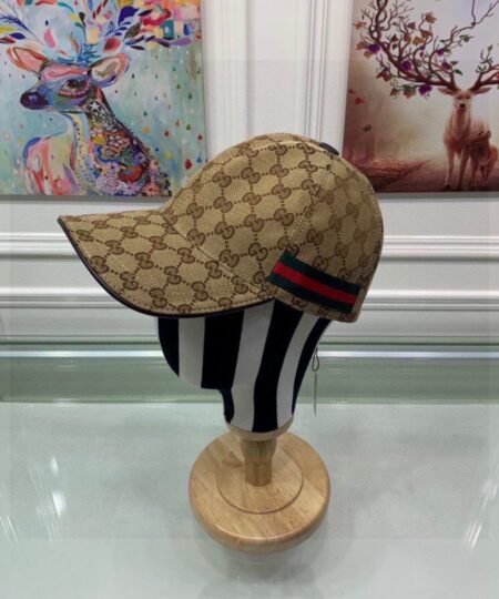 Gucci Original GG Canvas Baseball Hat With Web Beige/Ebony GG Hat