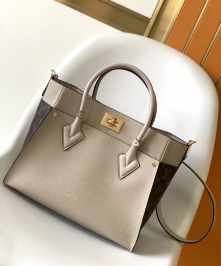 Louis Vuitton On My Side MM Tote Bag Monogram Canvas Greige For Women, Women’s Handbags, Shoulder Bags 12in/31cm LV M58485