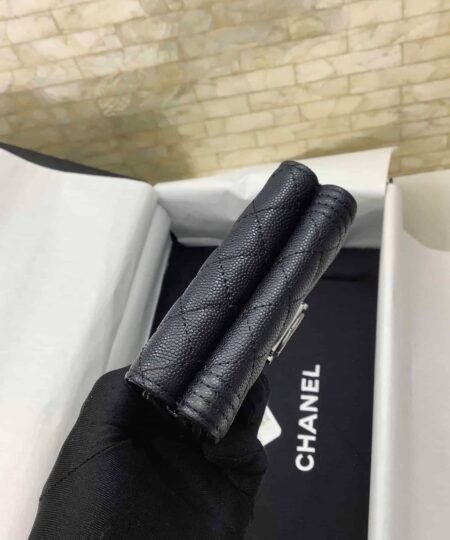 Alternative view of Chanel CO-CO Flap Card Holder Wallet 10.5cm/4.1in Silver Hardware For Women Black