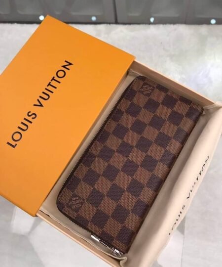 Louis Vuitton Zippy Wallet Vertical Wallet Damier Ebene Canvas For Men 7.9cm/20cm LV