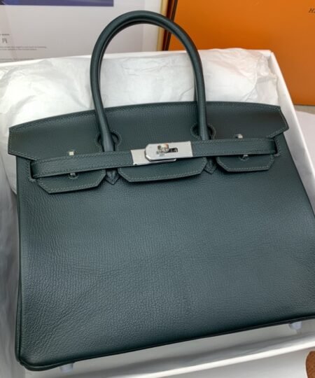 Hermes Birkin Nata Swift Dark Blue For Women Silver Toned Hardware 11.8in/30cm