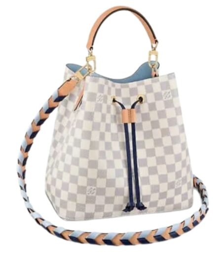 Louis Vuitton NeoNoe Bucket Bag MM Damier Azur Canvas 10.2in/26cm Blue For Women LV N50042