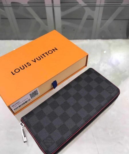 Louis Vuitton Zippy Wallet Vertical Wallet Damier Graphite Canvas For Men 7.9in/20cm LV