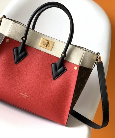 Louis Vuitton On My Side MM Tote Bag Monogram Canvas Red For Women, Women’s Handbags, Shoulder Bags 12in/31cm LV M53824