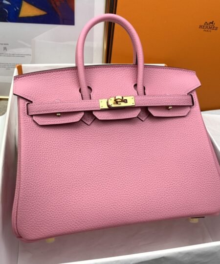 Hermes Birkin Nata Swift Pink For Women Gold Toned Hardware 10in/25cm
