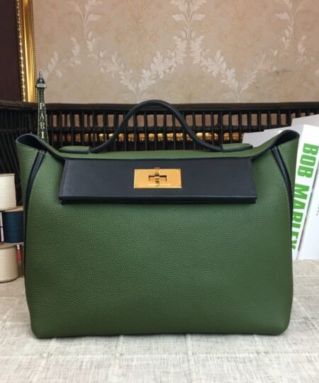 Hermes 24/24 Clemence Swift Green Gold Toned Hardware For Women, Women’s Handbags, Shoulder Bags 11.4in/29cm