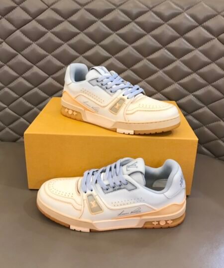 Louis Vuittion LV Trainer Sneaker Yellow And Blue For Men LV