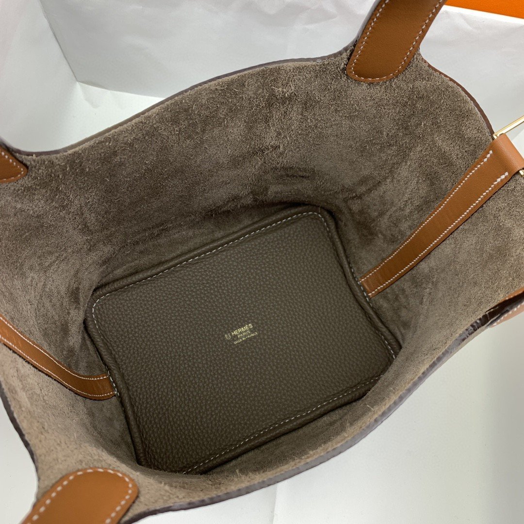 Hermes Picotin Lock 18 Bag Etoupe/Brown With Gold-Toned Hardware For Women, Women’s Handbags 7.1in/18cm - Image 3